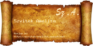 Szvitek Amelita névjegykártya